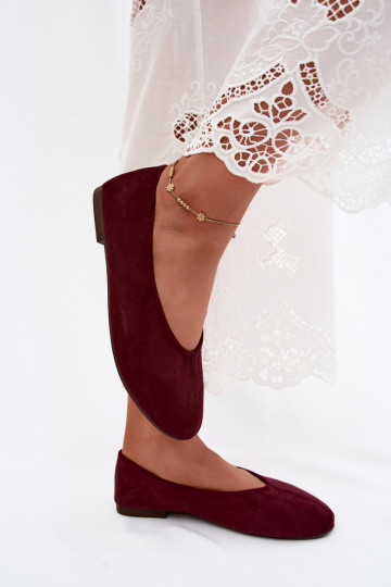 Paarse ballerina's van faux suede Camdena