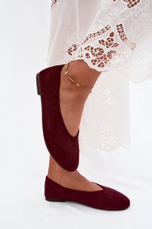 Paarse ballerina's van faux suede Camdena