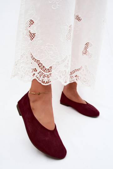Paarse ballerina's van faux suede Camdena 2