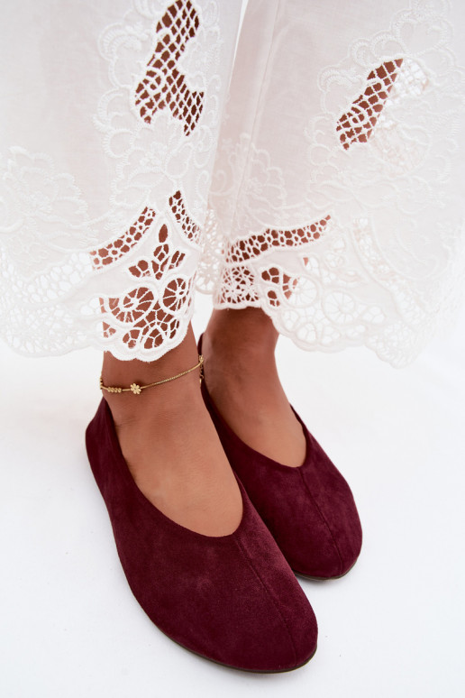 Paarse ballerina's van faux suede Camdena