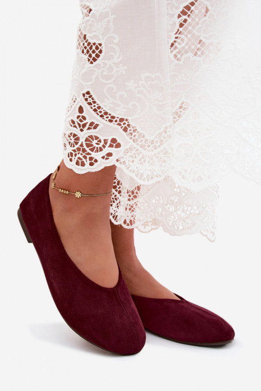Paarse ballerina's van faux suede Camdena