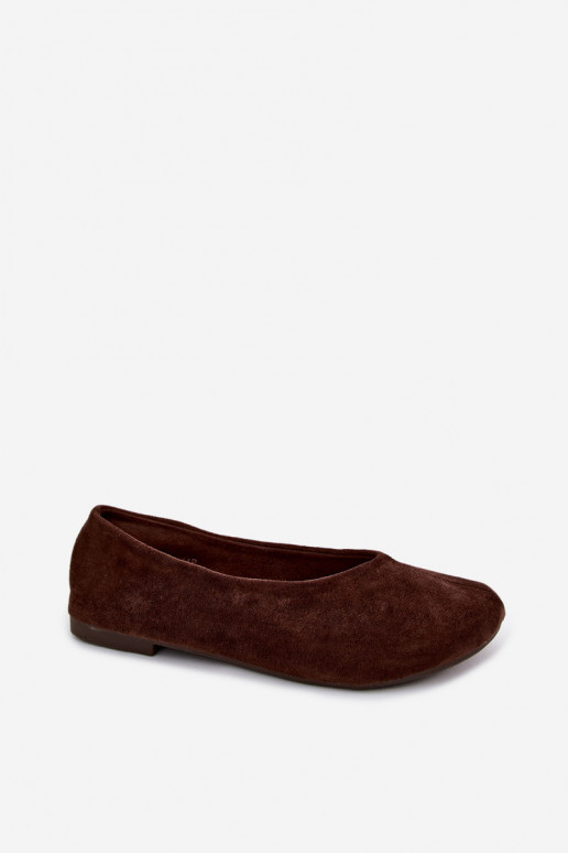 Ballerina's aus faux suede in schokoladenfarbe Camdena