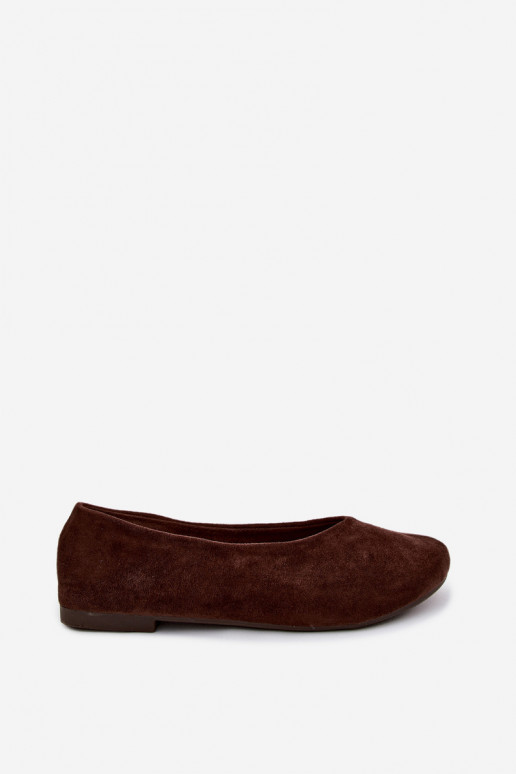 Ballerina's aus faux suede in schokoladenfarbe Camdena