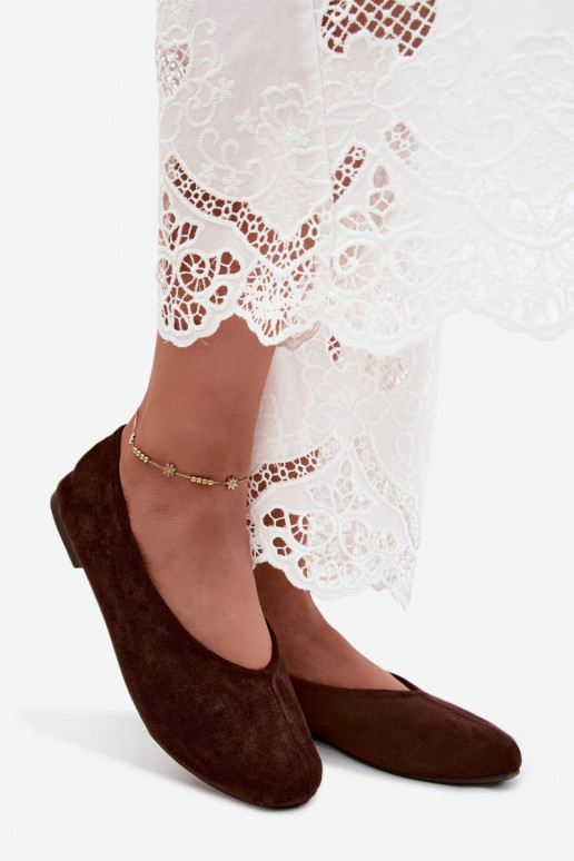 Ballerina's aus faux suede in schokoladenfarbe Camdena
