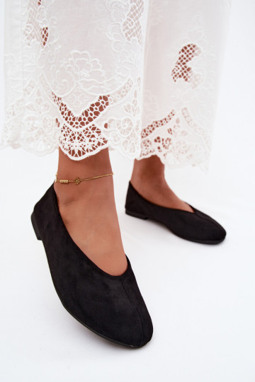 Zwarte ballerina's van faux suede Camdena