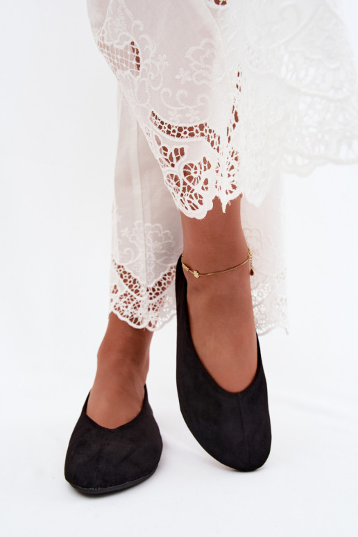 Zwarte ballerina's van faux suede Camdena