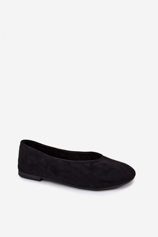 Zwarte ballerina's van faux suede Camdena