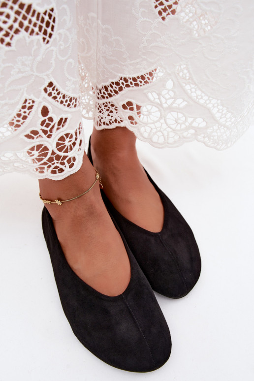 Zwarte ballerina's van faux suede Camdena