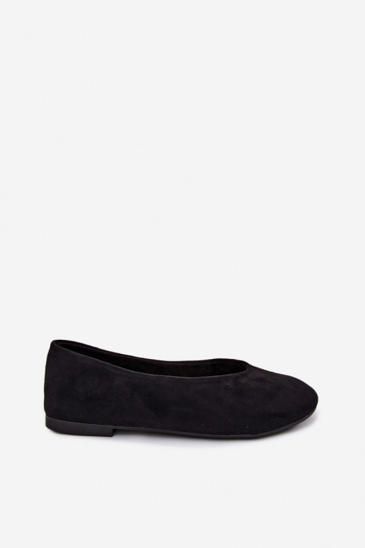 Zwarte ballerina's van faux suede Camdena