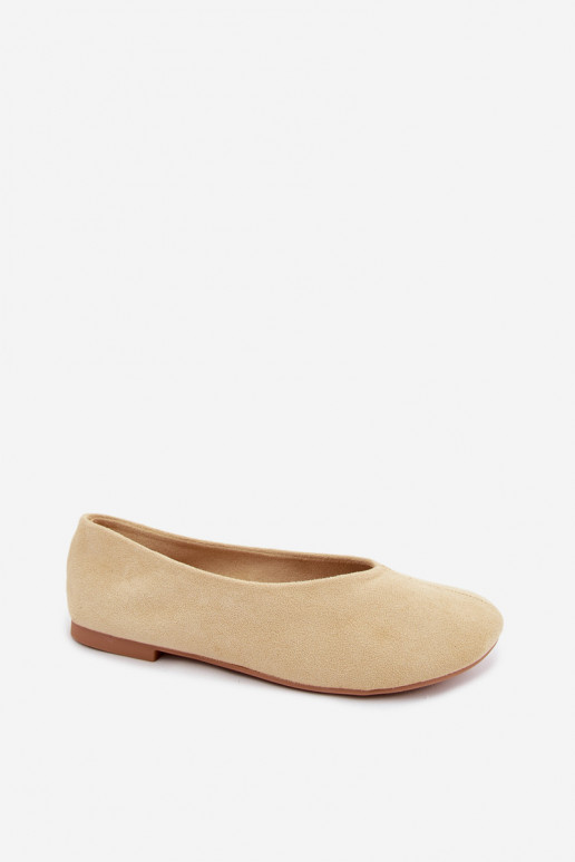 Gele faux suede ballerina's Camdena
