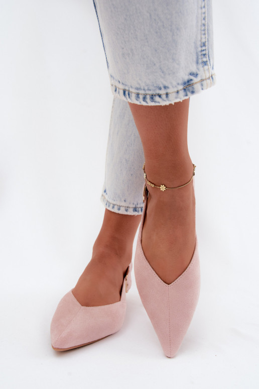 Roze ballerina's met gespen Tanelia