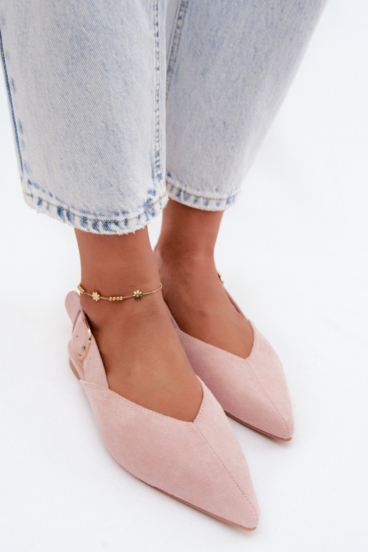 Roze ballerina's met gespen Tanelia