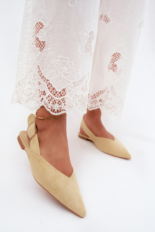 Gele ballerina's met gespen Tanelia