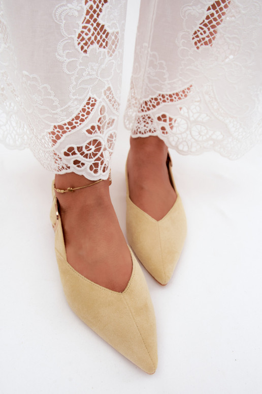 Gele ballerina's met gespen Tanelia