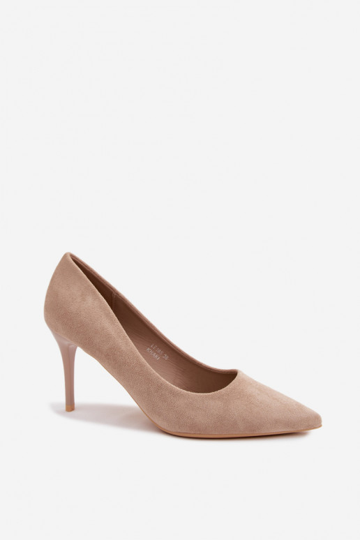 Beige hoge hakken van faux suede Tropessa
