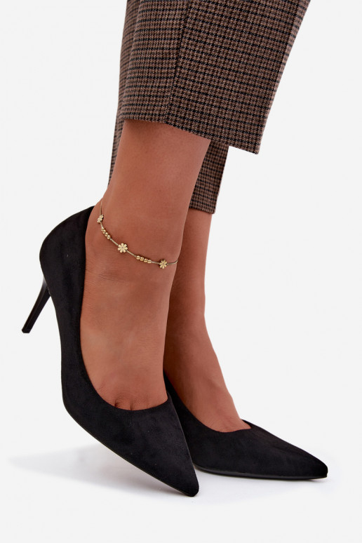 Zwarte hoge hakken van faux suede Tropessa