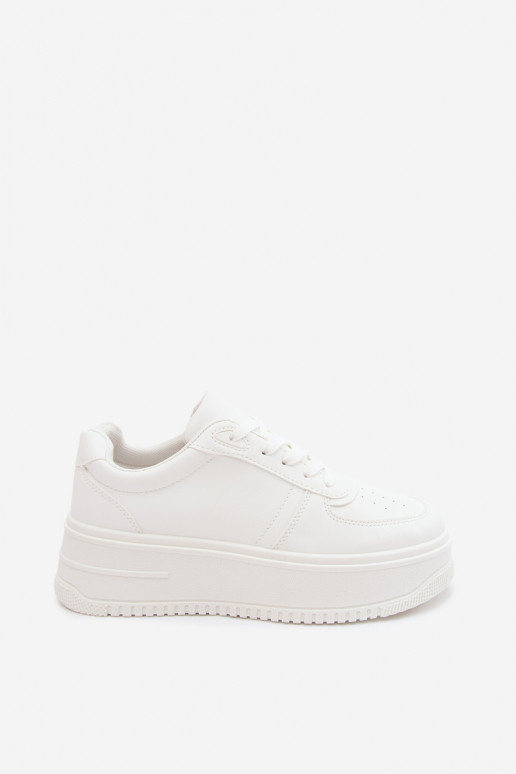 Witte dames sneakers met platform van faux leather Crosbella