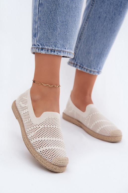 Ajuinen ivoorkleurige espadrilles Candessa