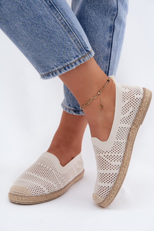 Ajuinen ivoorkleurige espadrilles Candessa