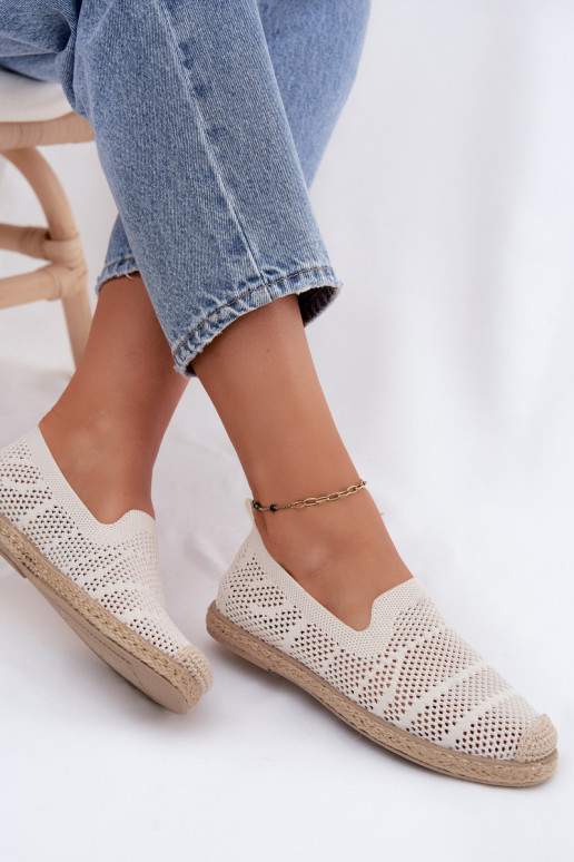 Ajuinen ivoorkleurige espadrilles Candessa