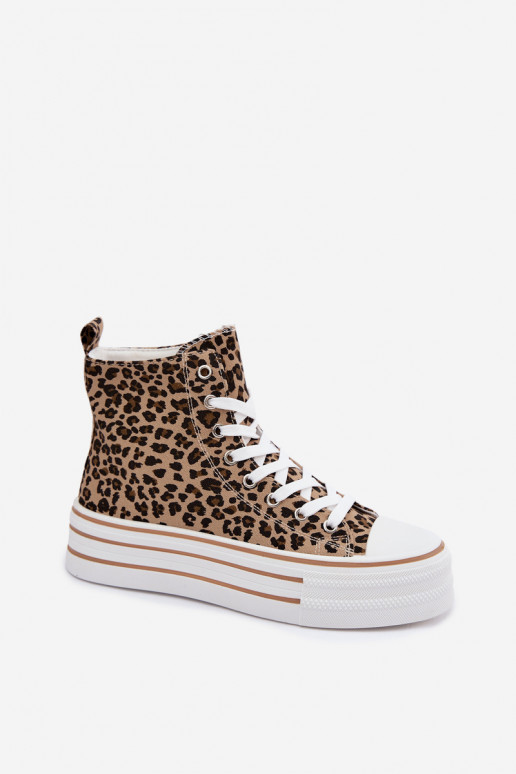 Casual schoenen met enkels en luipaardprint Inildrose