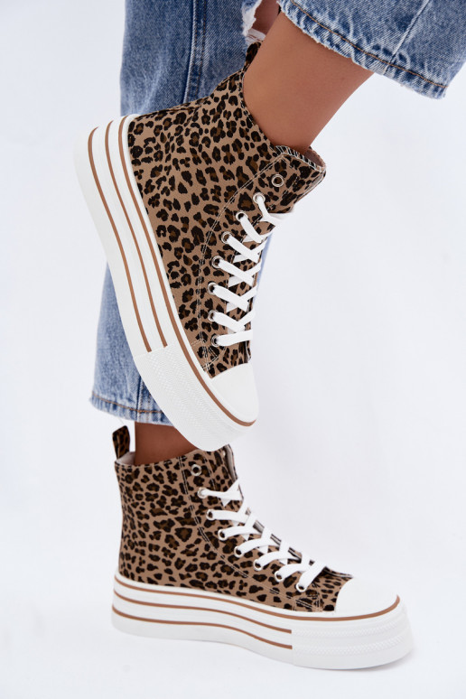 Casual schoenen met enkels en luipaardprint Inildrose
