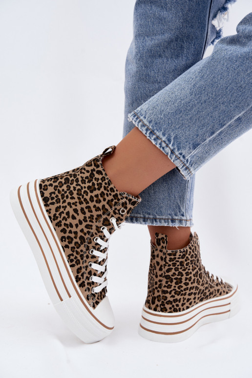 Casual schoenen met enkels en luipaardprint Inildrose