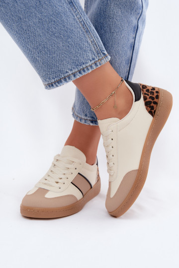Sneakers van faux leather in zand Corelle 2