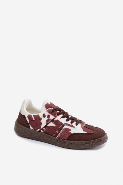 Sneakers met patches in bruin Corelle