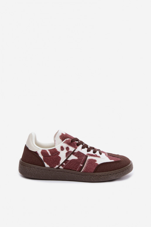 Sneakers met patches in bruin Corelle