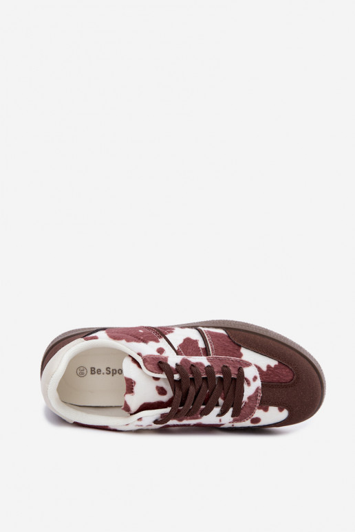 Sneakers met patches in bruin Corelle