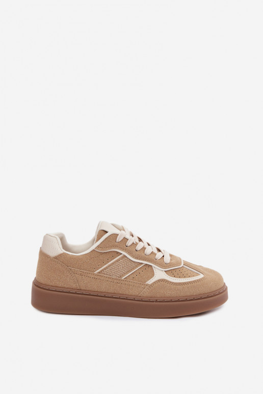 Dames lage sneakers in zandkleur Brenelle