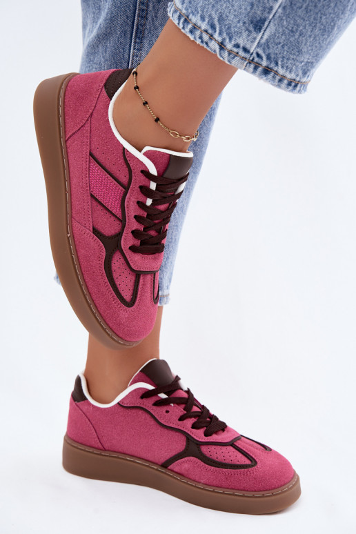 Dames lage sneakers in roze kleur Brenelle