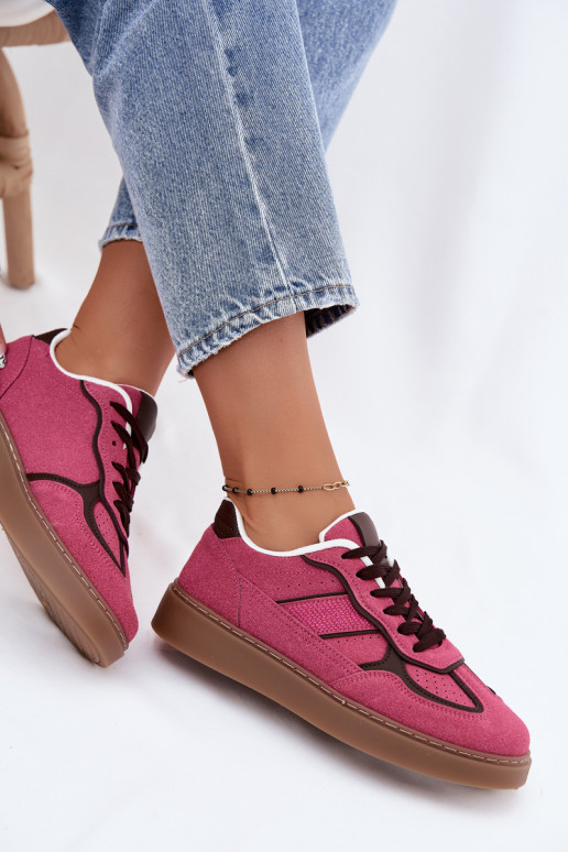 Dames lage sneakers in roze kleur Brenelle