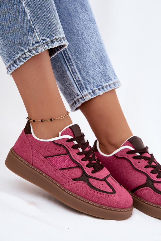 Dames lage sneakers in roze kleur Brenelle