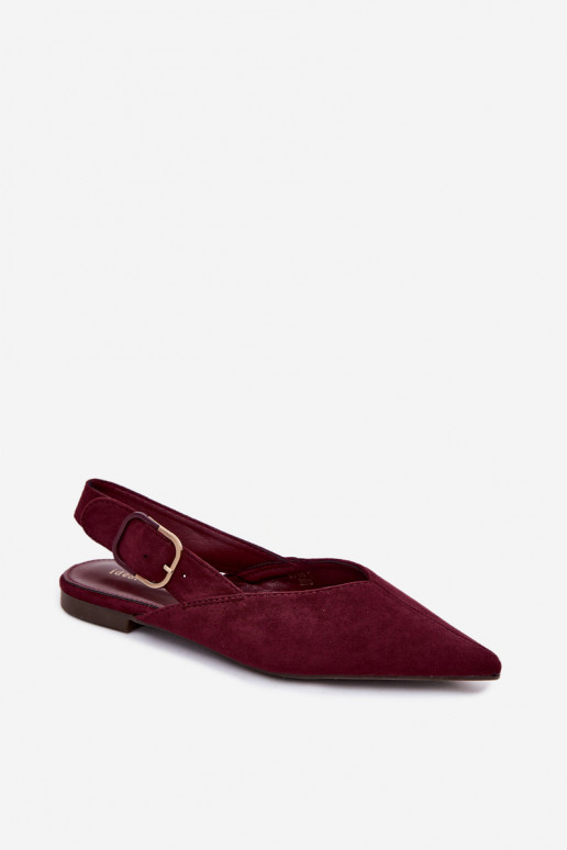 Dames ballerina's met gespen in bordeaux kleur Tanelia
