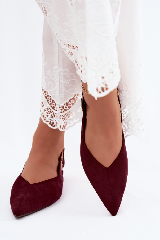 Dames ballerina's met gespen in bordeaux kleur Tanelia