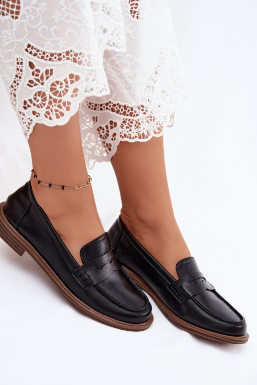 Dames instappers in zwarte kleur faux leather Roslyn