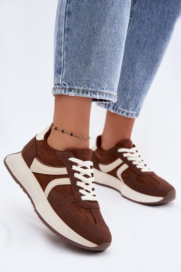 Dames sneakers met platform in bruine kleur Laurelia 2