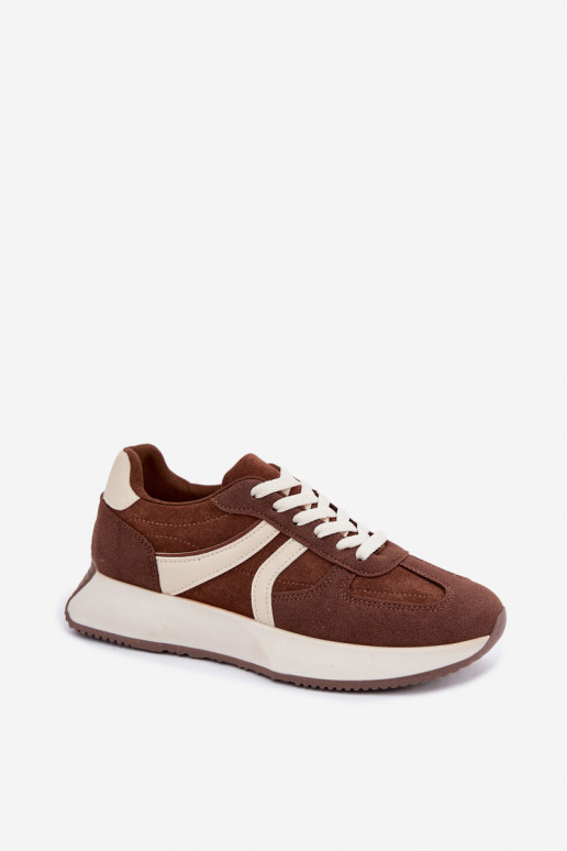 Dames sneakers met platform in bruine kleur Laurelia
