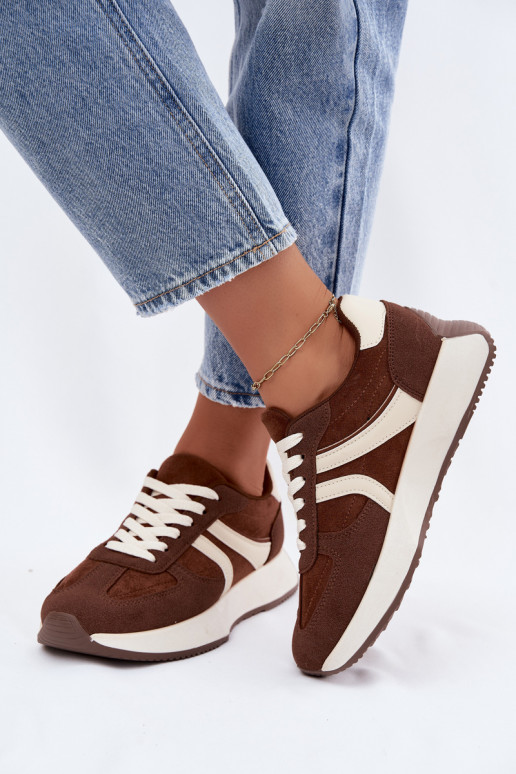 Dames sneakers met platform in bruine kleur Laurelia