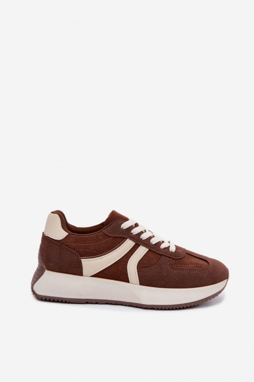 Dames sneakers met platform in bruine kleur Laurelia