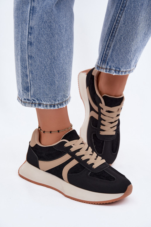 Dames sneakers met platform in zwarte kleur Laurelia