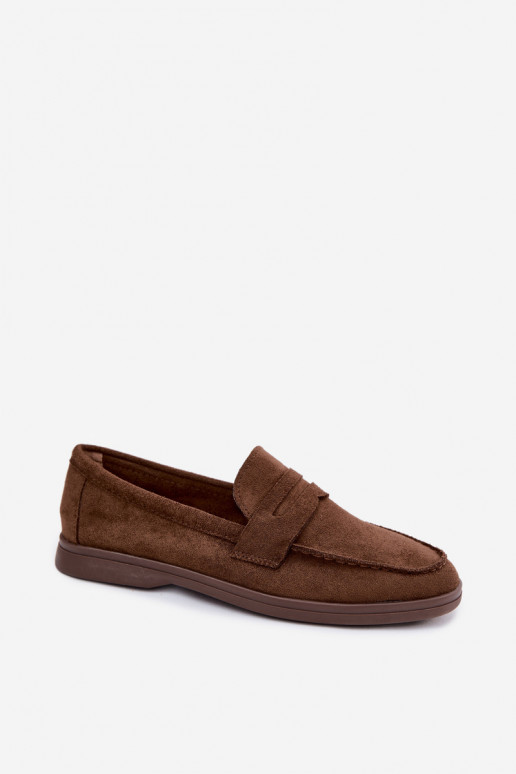 Dames mocassins van faux suede CzekoladoĮe Renelia