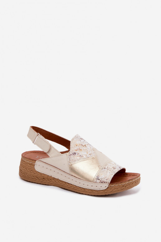 Beige platform sandalen Su Braid Tai turiciejka L7067-04