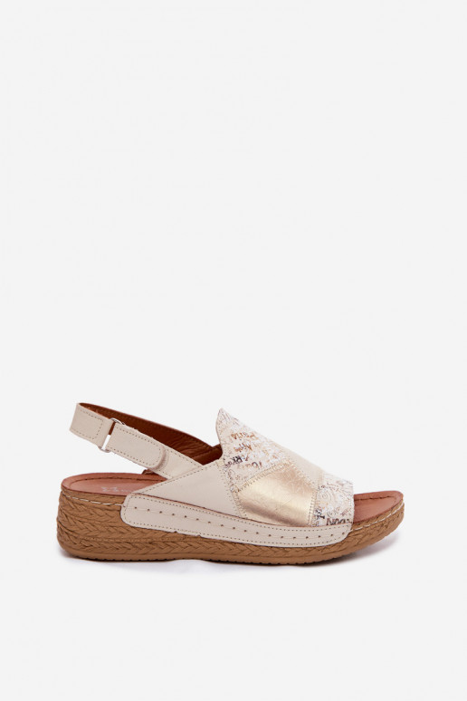 Beige platform sandalen Su Braid Tai turiciejka L7067-04