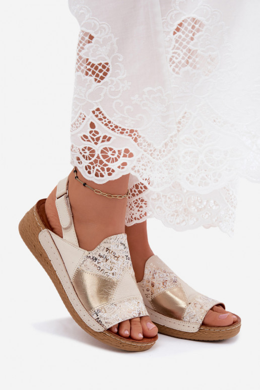 Beige platform sandalen Su Braid Tai turiciejka L7067-04