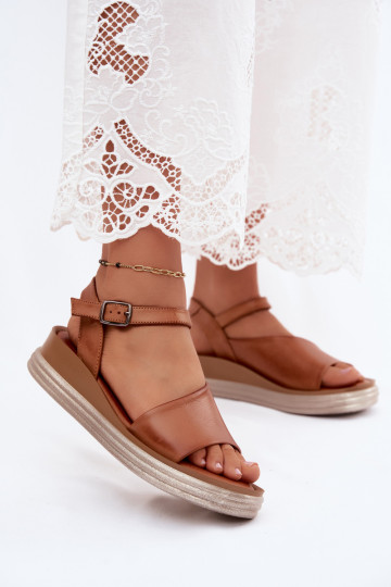 Bruine platform sandalen Tai turiciejka L7629-29 2