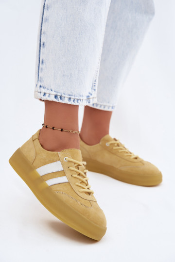 Gele suède platform sneakers Artelle