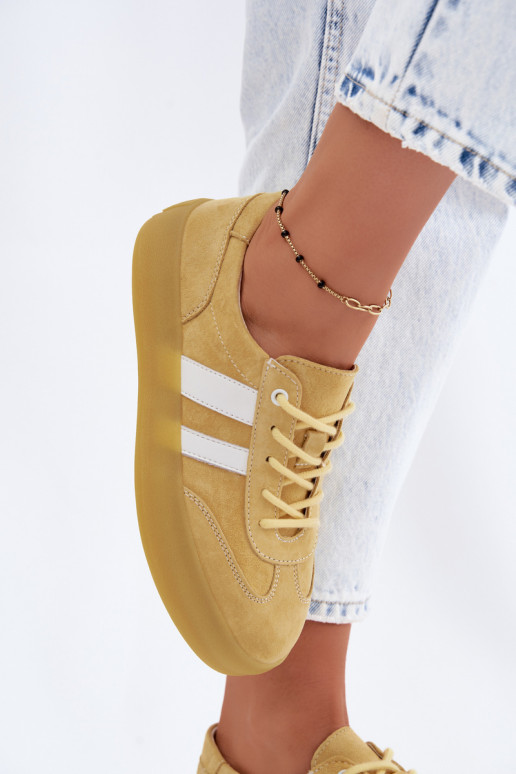 Gele suède platform sneakers Artelle